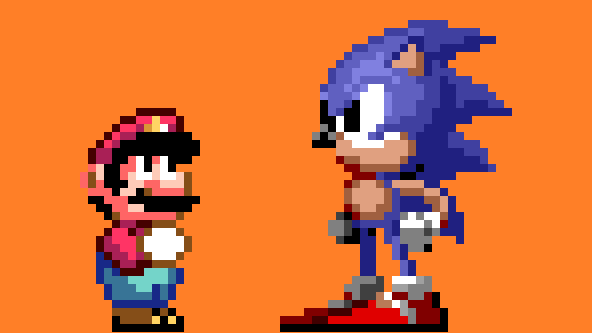 Sonic and Mario in the 16-bit